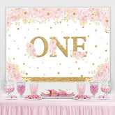 Rosa Gold Funkeln Glücklich 1 Geburtstag Hintergrund für Mädchen